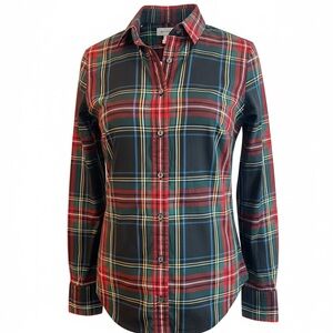 J.Crew Women’s Holiday Red Plaid Button Down Shirt Size 00
